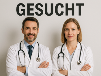 Das Bild zeigt eine Ärztin und einen Arzt - KI Bild