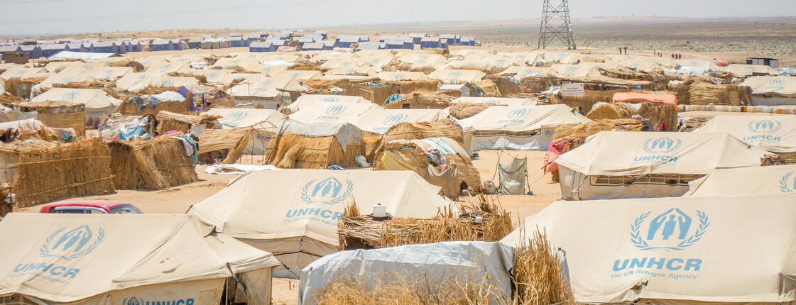 Zeltlager im Sudan, errichtet von UNHCR