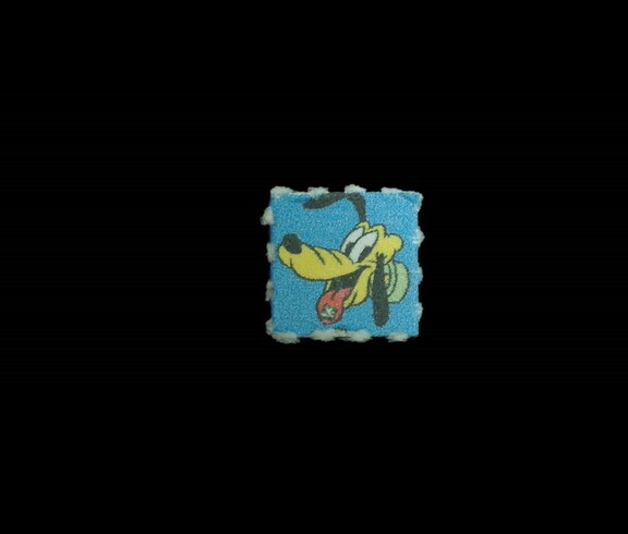 Dieses Bild zeigt einen LSD-Blotter (Logo Pluto).